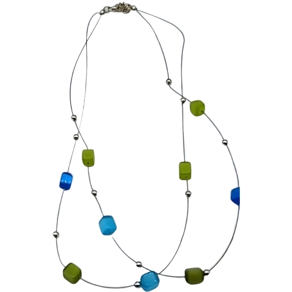 Two strand wire bead necklace